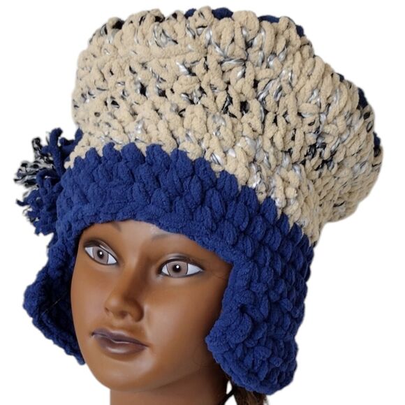 Top Hat with Ear Warmers OOAK Handmade Crochet Free Hand Women\'s One Size main image 7